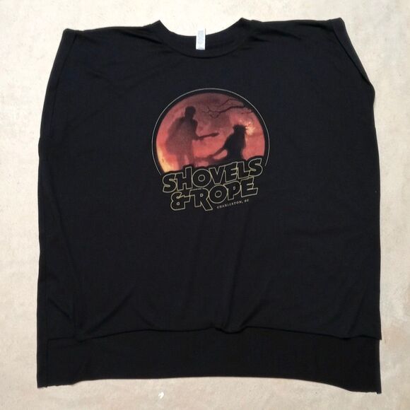 Shovels & Rope Size XL Cutoff Crop Style T-shirt Charleston SC Folk Concert Tour - Picture 1 of 6
